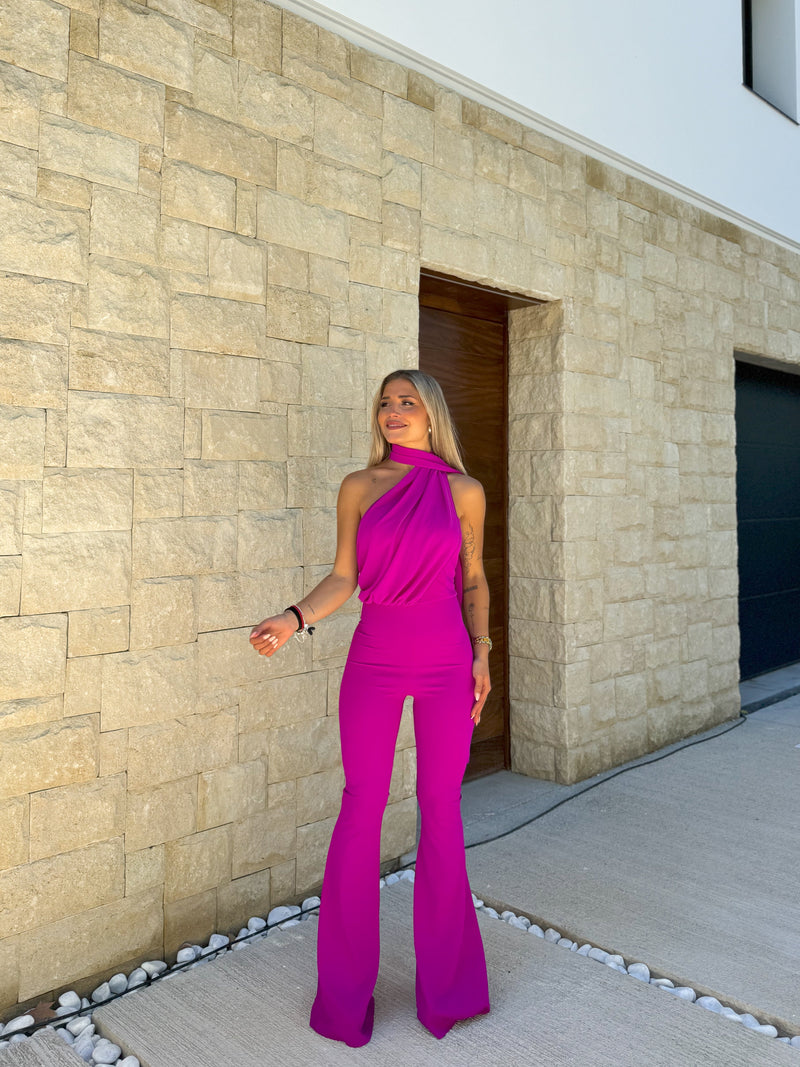 Puple multi-layer tulle jumpsuit
