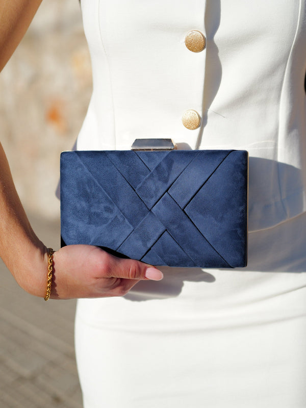 Pochette tressée marine