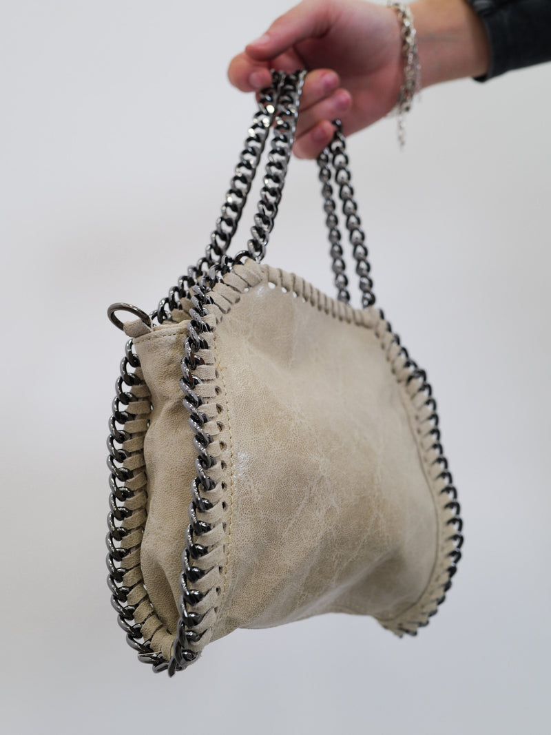Sac de poche à paillettes crème