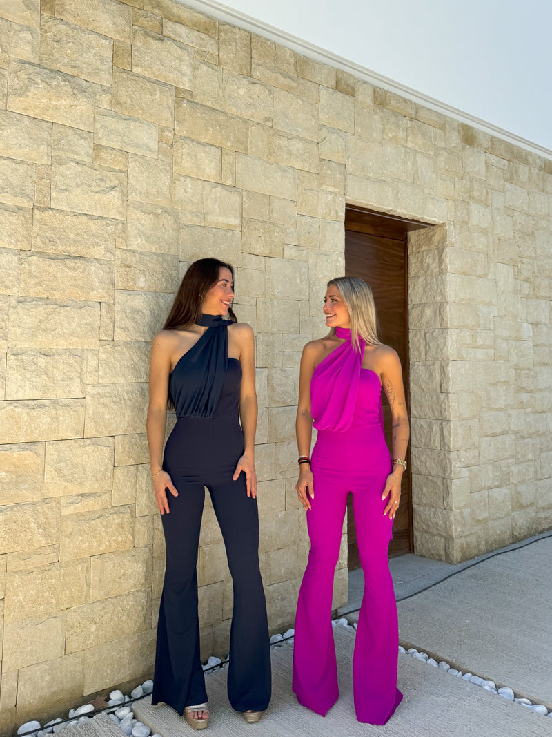 Burgundy backless bandeau jumpsuit