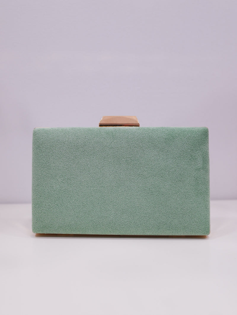 Pochette tressée menthe