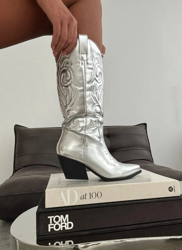 Cowboy Boots - Silver