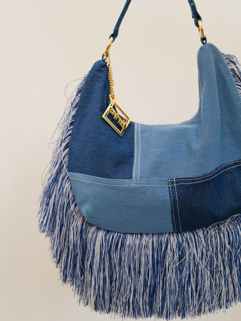 Sac à franges en denim