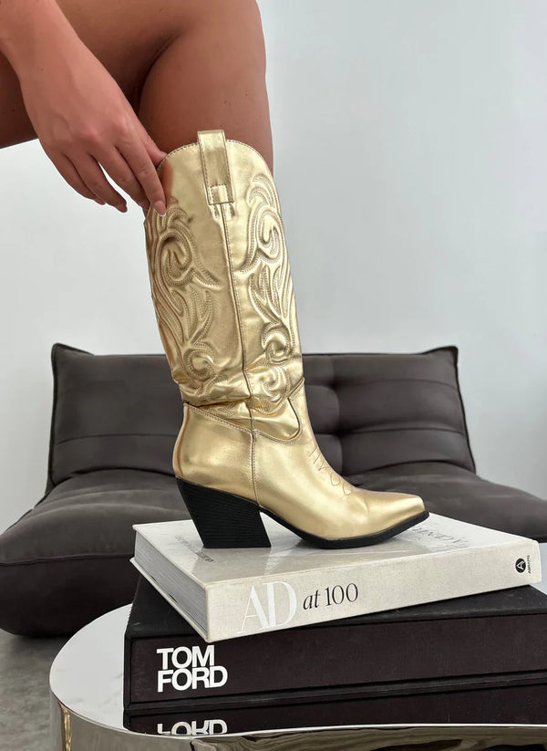 Cowboy Boots - Peach