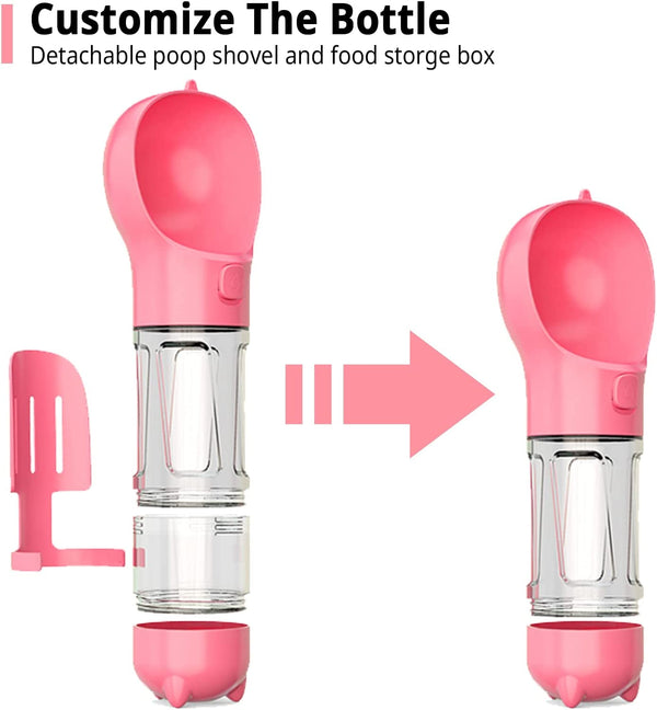 Dog Travel 4 in 1 Portable Water Bottle Feeder
