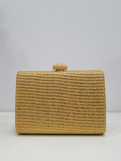 Pochette en raphia doré