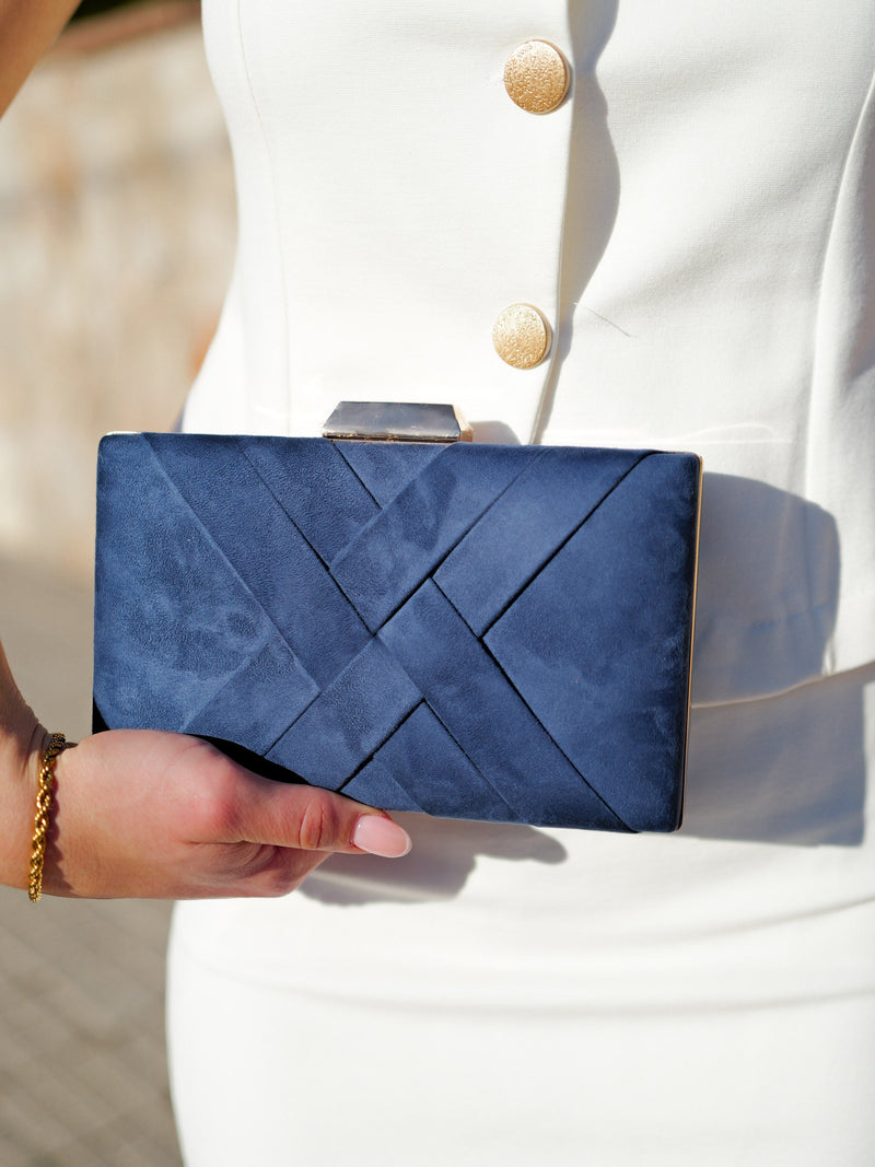 Pochette tressée marine