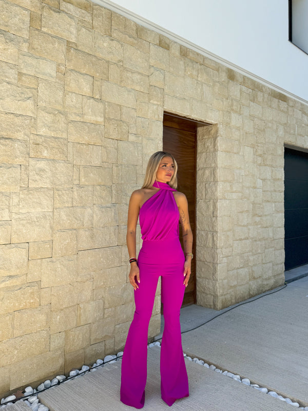 Puple multi-layer tulle jumpsuit