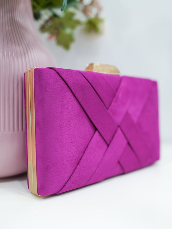 Pochette tressée jaune