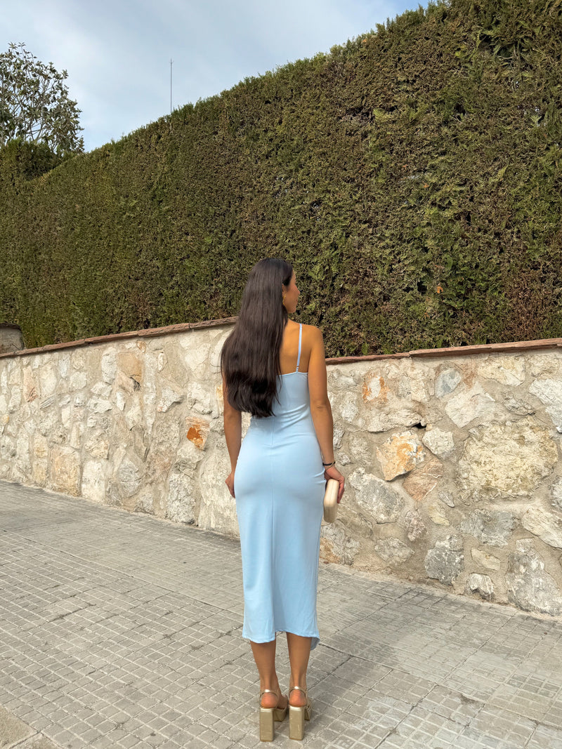 Midi dress with straps