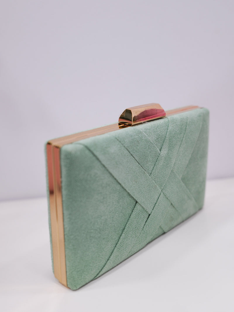 Pochette tressée menthe