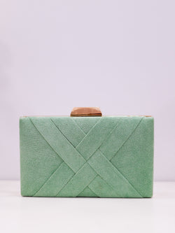 Pochette tressée menthe
