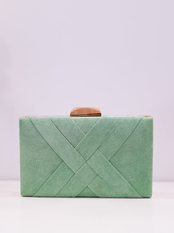 Pochette tressée menthe