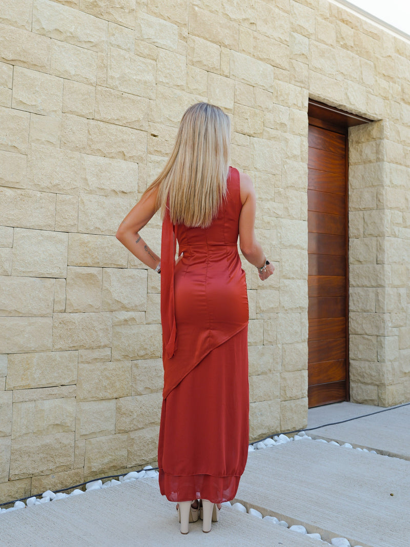 Caldera choker waterfall dress