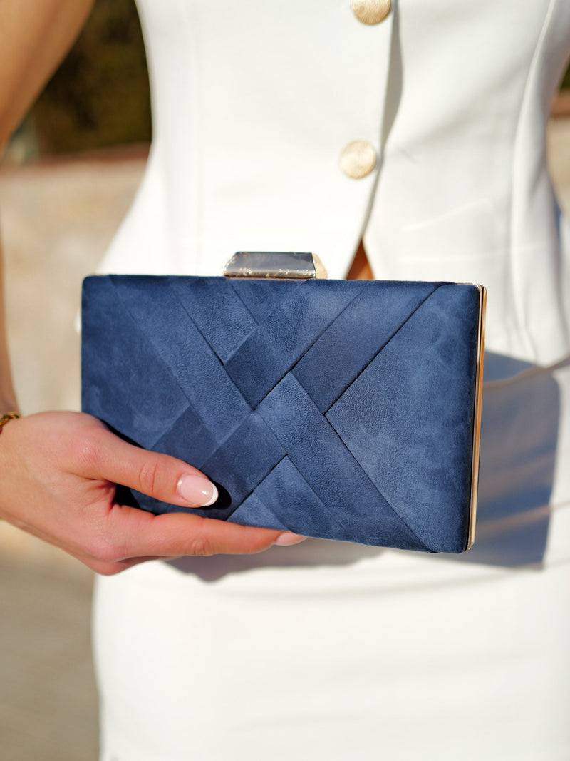 Pochette tressée marine