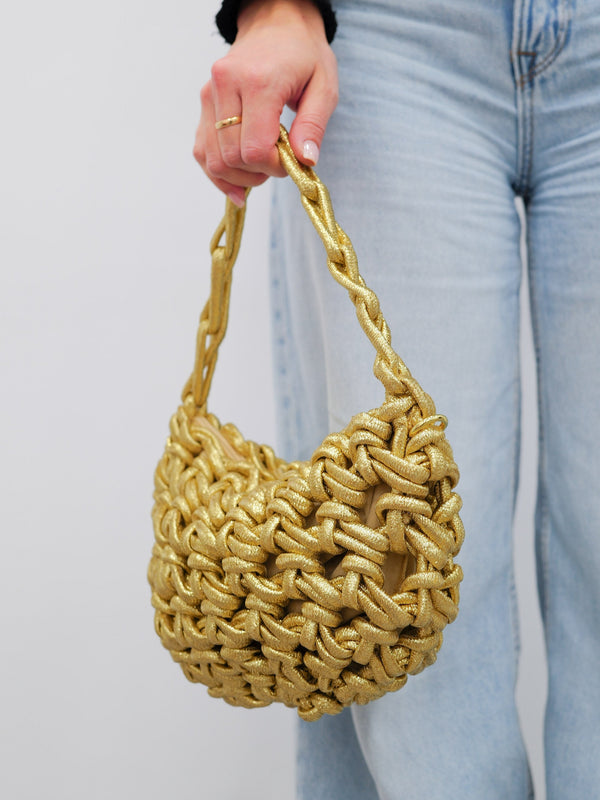 Sac à main à nœuds d'or
