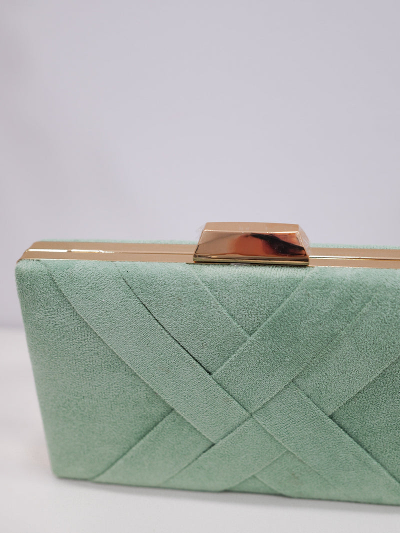 Pochette tressée menthe