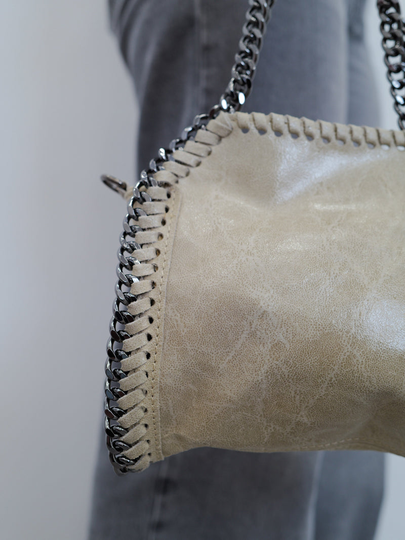 Sac de poche à paillettes crème