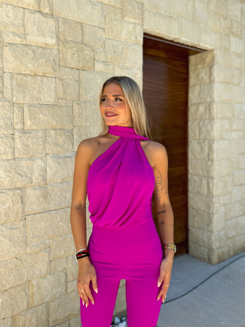 Puple multi-layer tulle jumpsuit