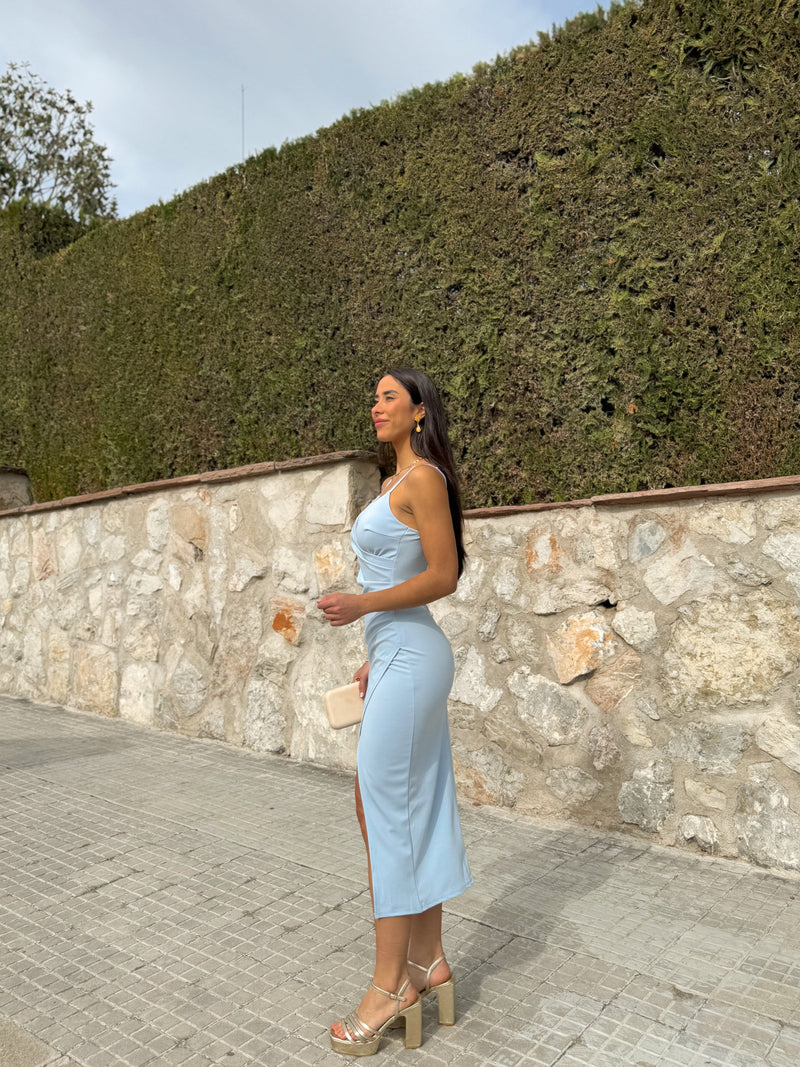 Midi dress with straps