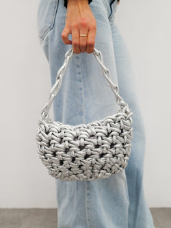 Sac à main à nœud argenté