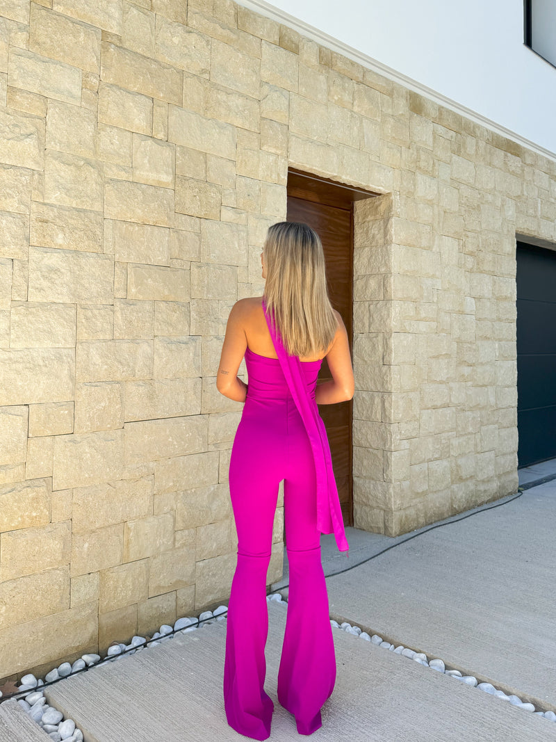 Puple multi-layer tulle jumpsuit