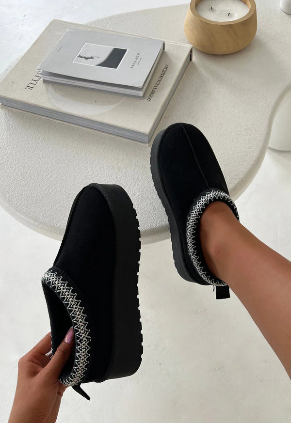 Tazzie Platform Mules - Black